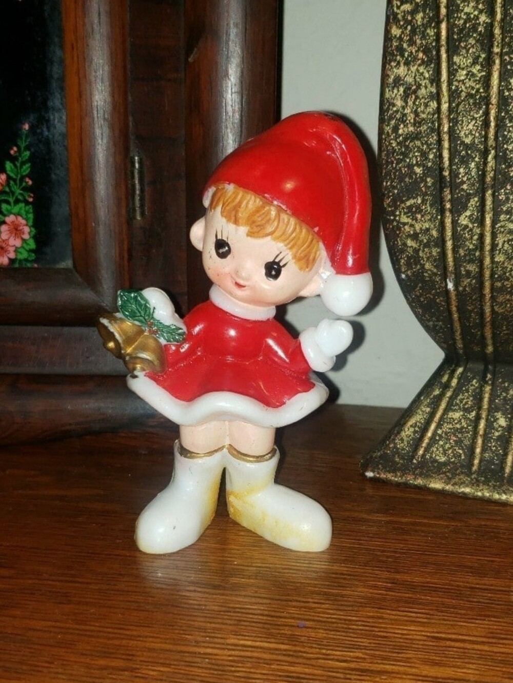 Vintage Mid-Century Wax Christmas Pixie Figurine - Picture 8 of 9
